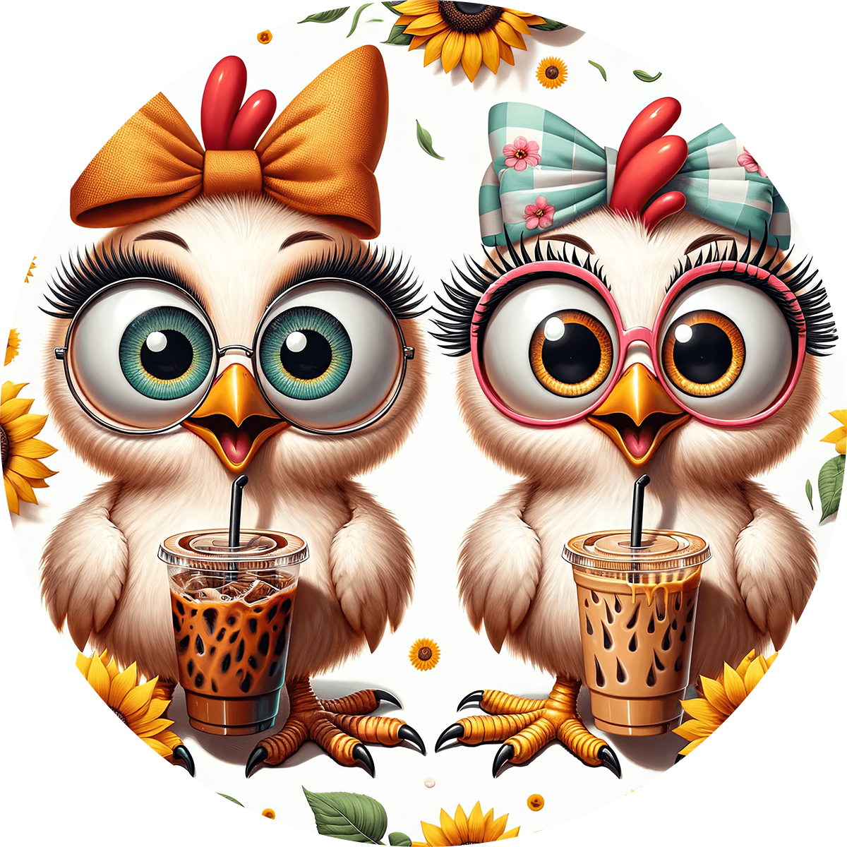 Cute Car Coaster – Coffee Chicken Farm Animal Drink Holder for Cup Holder – Funny Gift for Chicken Lovers & Coffee Fans