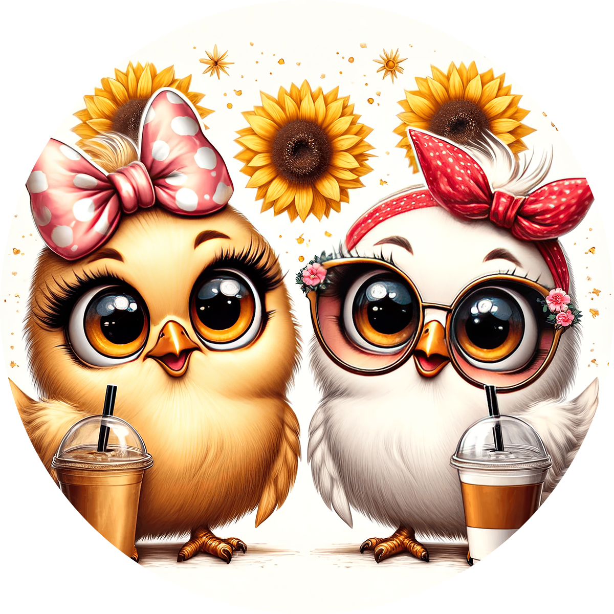 Cute Car Coaster – Coffee Chicken Farm Animal Drink Holder for Cup Holder – Funny Gift for Chicken Lovers & Coffee Fans