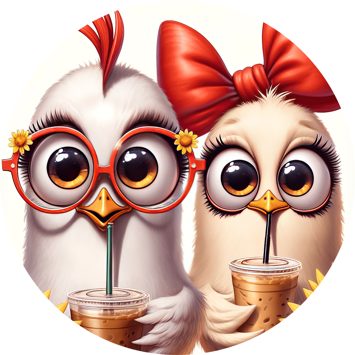 Cute Car Coaster – Coffee Chicken Farm Animal Drink Holder for Cup Holder – Funny Gift for Chicken Lovers & Coffee Fans