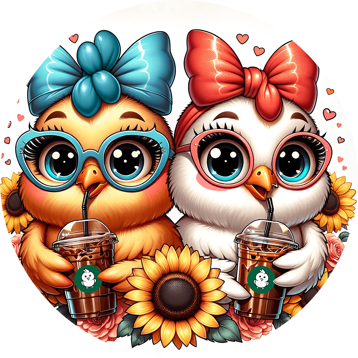 Cute Car Coaster – Coffee Chicken Farm Animal Drink Holder for Cup Holder – Funny Gift for Chicken Lovers & Coffee Fans