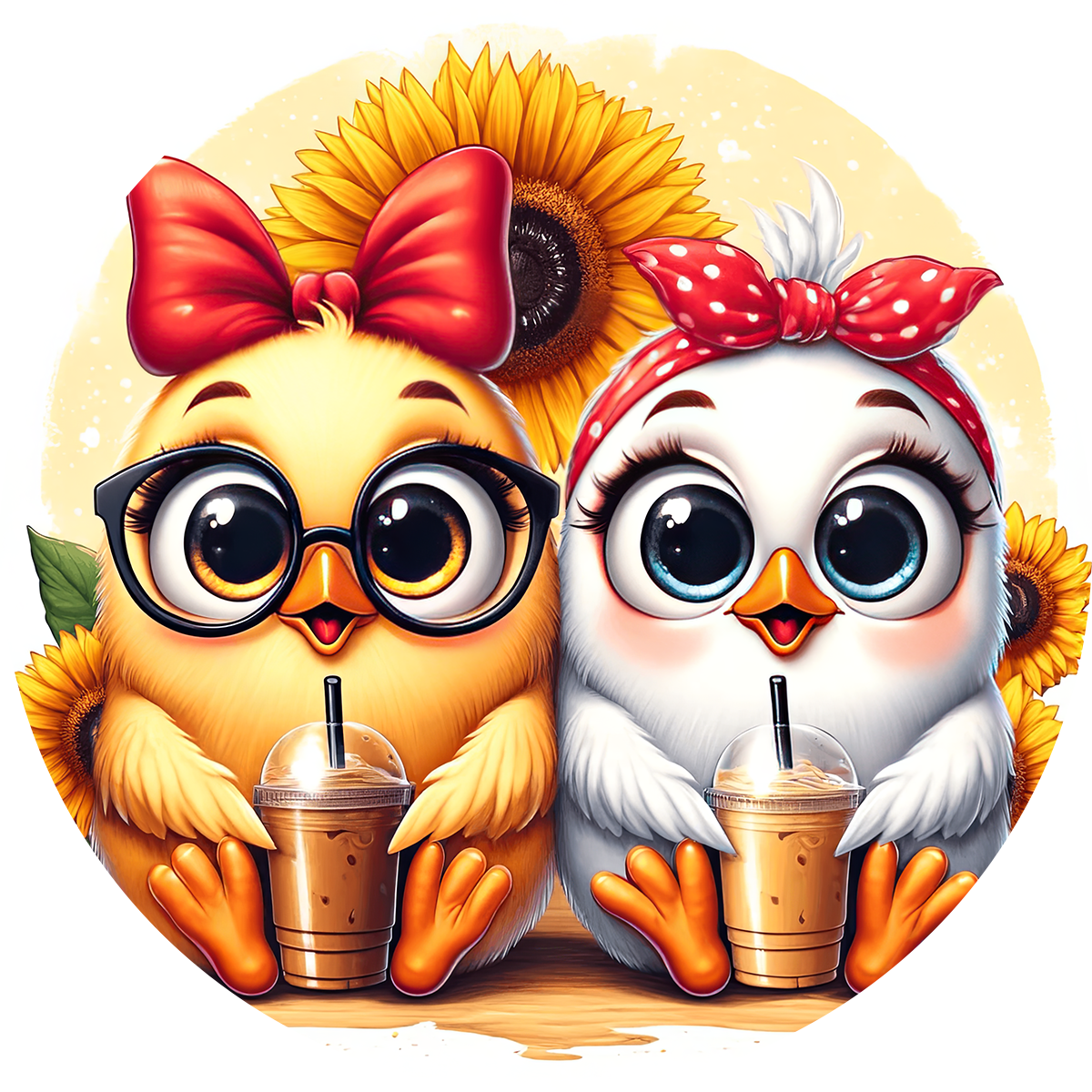 Cute Car Coaster – Coffee Chicken Farm Animal Drink Holder for Cup Holder – Funny Gift for Chicken Lovers & Coffee Fans