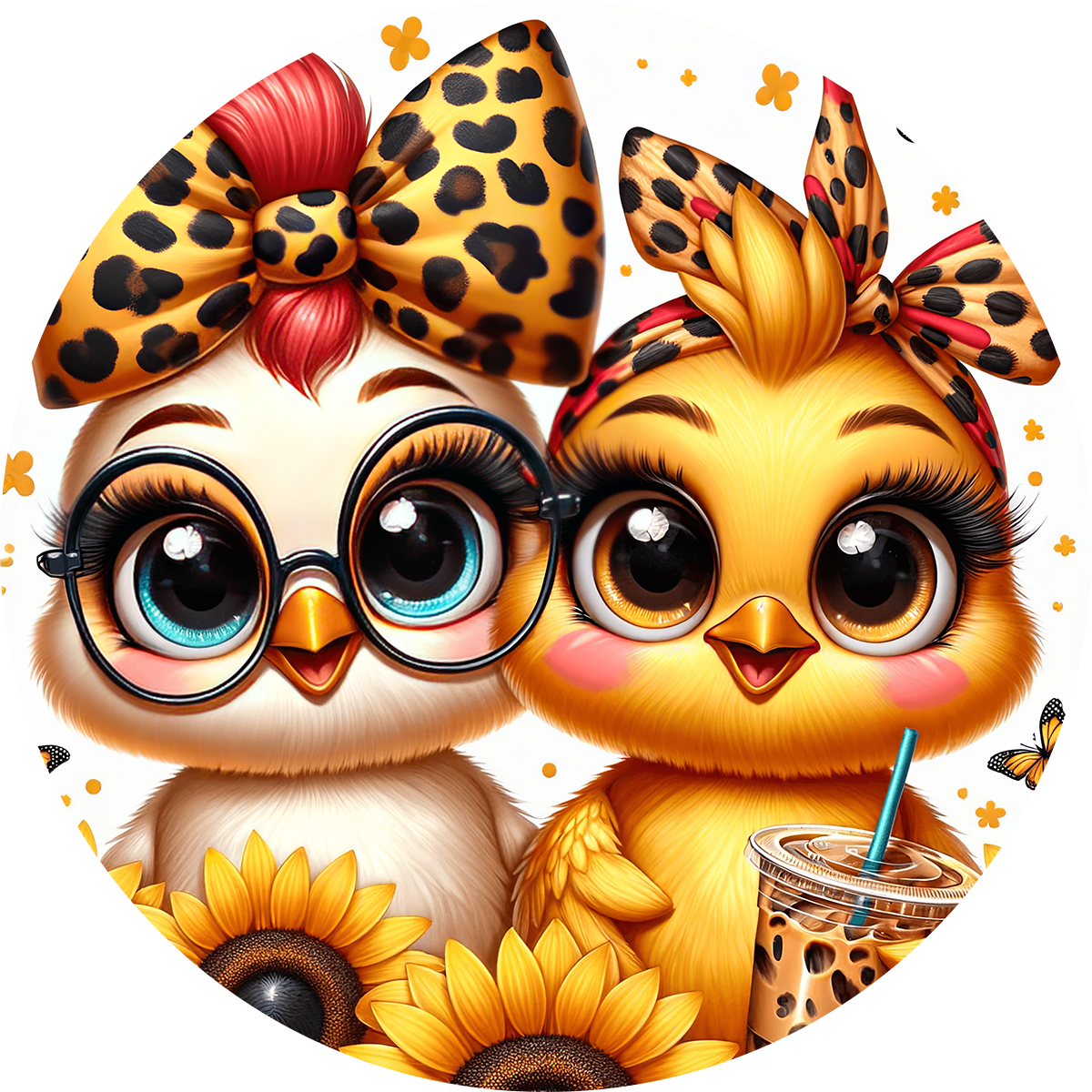 Cute Car Coaster – Coffee Chicken Farm Animal Drink Holder for Cup Holder – Funny Gift for Chicken Lovers & Coffee Fans