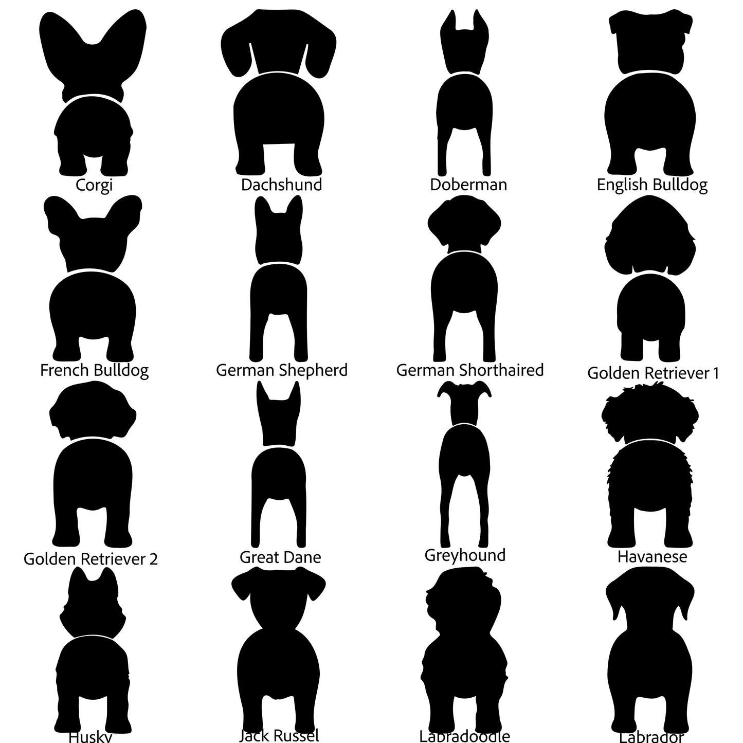 Dog Butt Sign, Personalized Dog Name and Dog Butt for Most Breeds, Dog Butt Art Keepsake, Unique Gift for Pet Lovers, Thoughtful Pet Loss Memorial