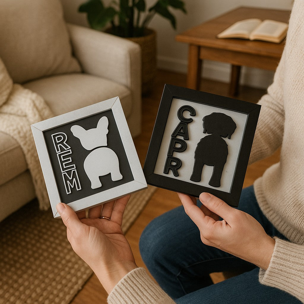 Dog Butt Sign, Personalized Dog Name and Dog Butt for Most Breeds, Dog Butt Art Keepsake, Unique Gift for Pet Lovers, Thoughtful Pet Loss Memorial