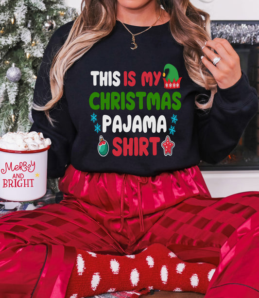 Funny Christmas Shirt – Holiday Statement Tee “This Is My Christmas Pajama Shirt” – Hoodie, Youth Sizes Too