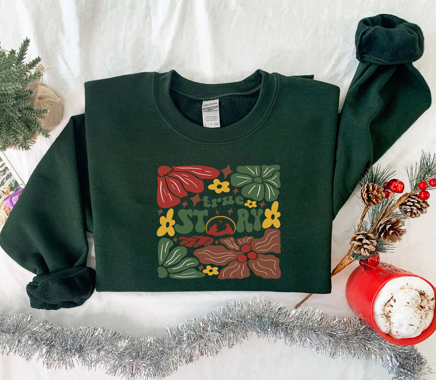 Christian Christmas Shirt – Nativity Star Tee “true STORY” – Hoodie, Sweatshirt, Youth Sizes Too