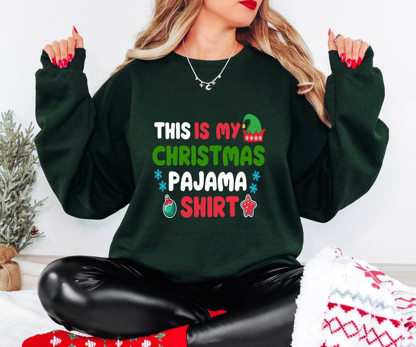 Funny Christmas Shirt – Holiday Statement Tee “This Is My Christmas Pajama Shirt” – Hoodie, Youth Sizes Too