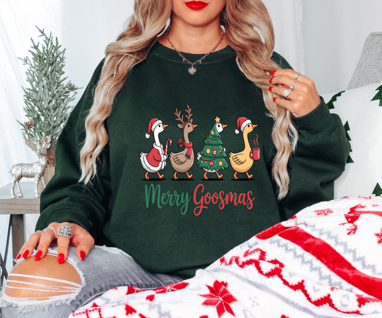 Merry Goosmas Shirt – Funny Christmas Goose Tee – Holiday Animal Sweatshirt, Hoodie, Infant, Adult Sizes