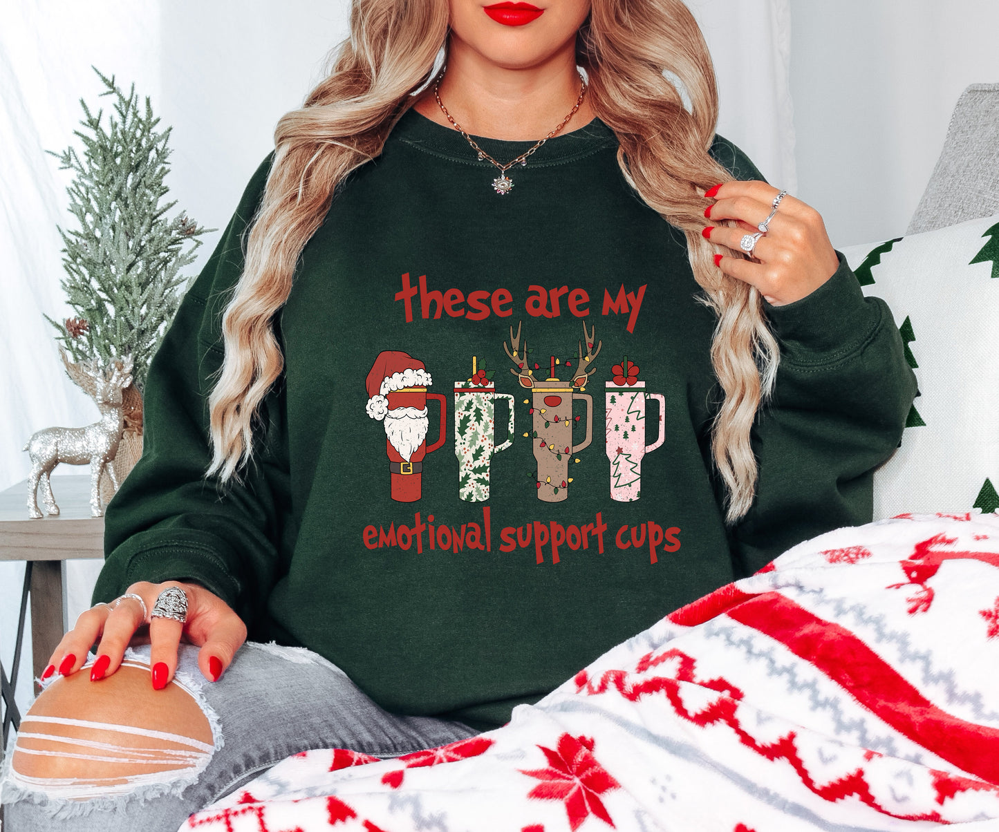 Support Cups Shirt Funny Xmas Tee Holiday Coffee Top Hoodie Sweatshirt Infant - Adult Sizes