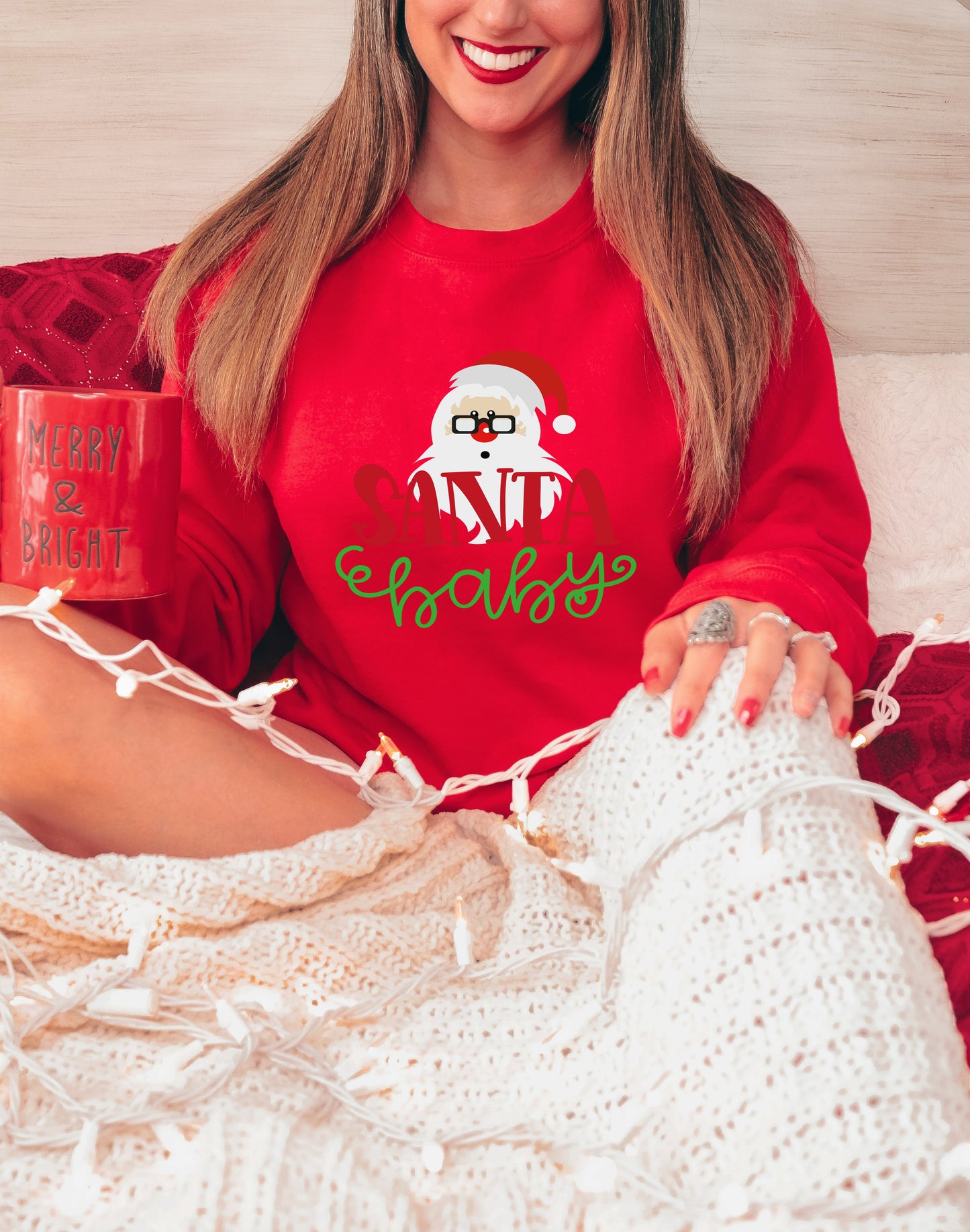 Santa Baby Shirt – Funny Christmas Tee with Surprised Santa – Hoodie, Sweatshirt, Youth Sizes Too