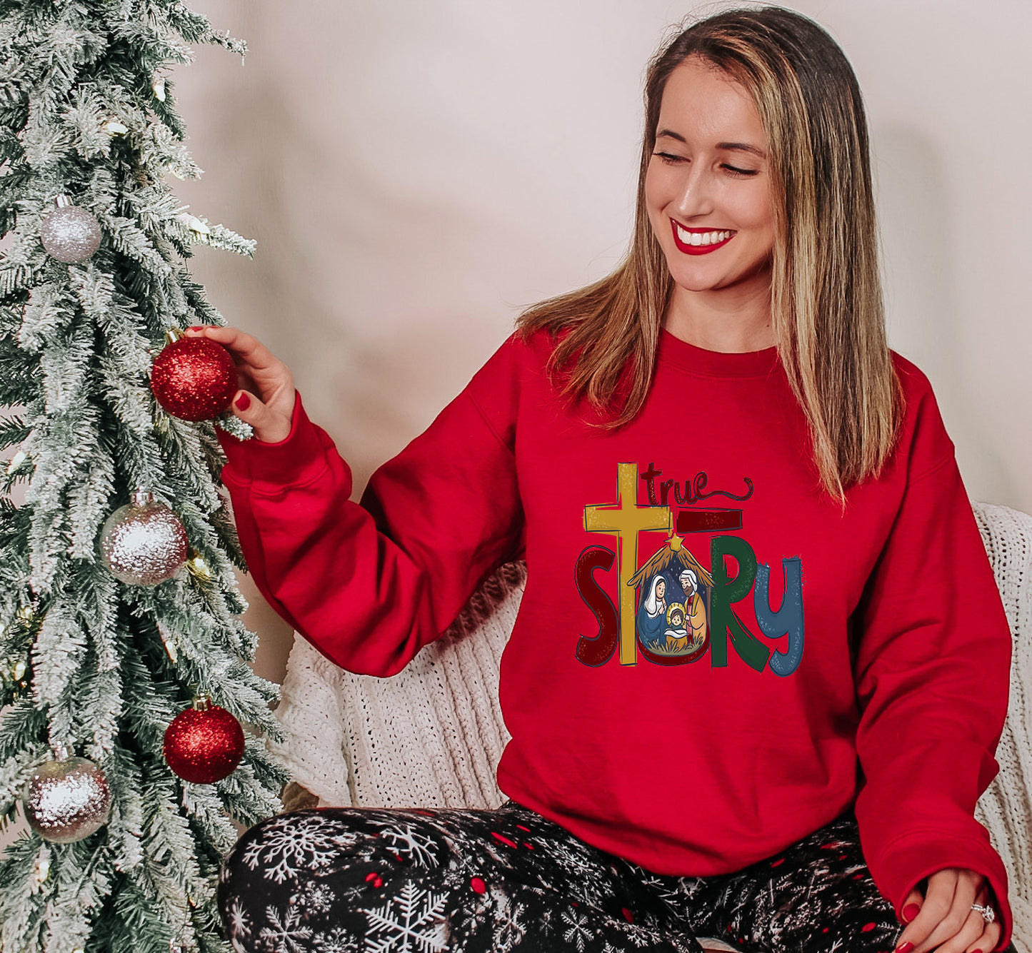 Christian Christmas Shirt – Nativity Holiday Tee “true STORY” – Hoodie, Sweatshirt, Youth Sizes Too