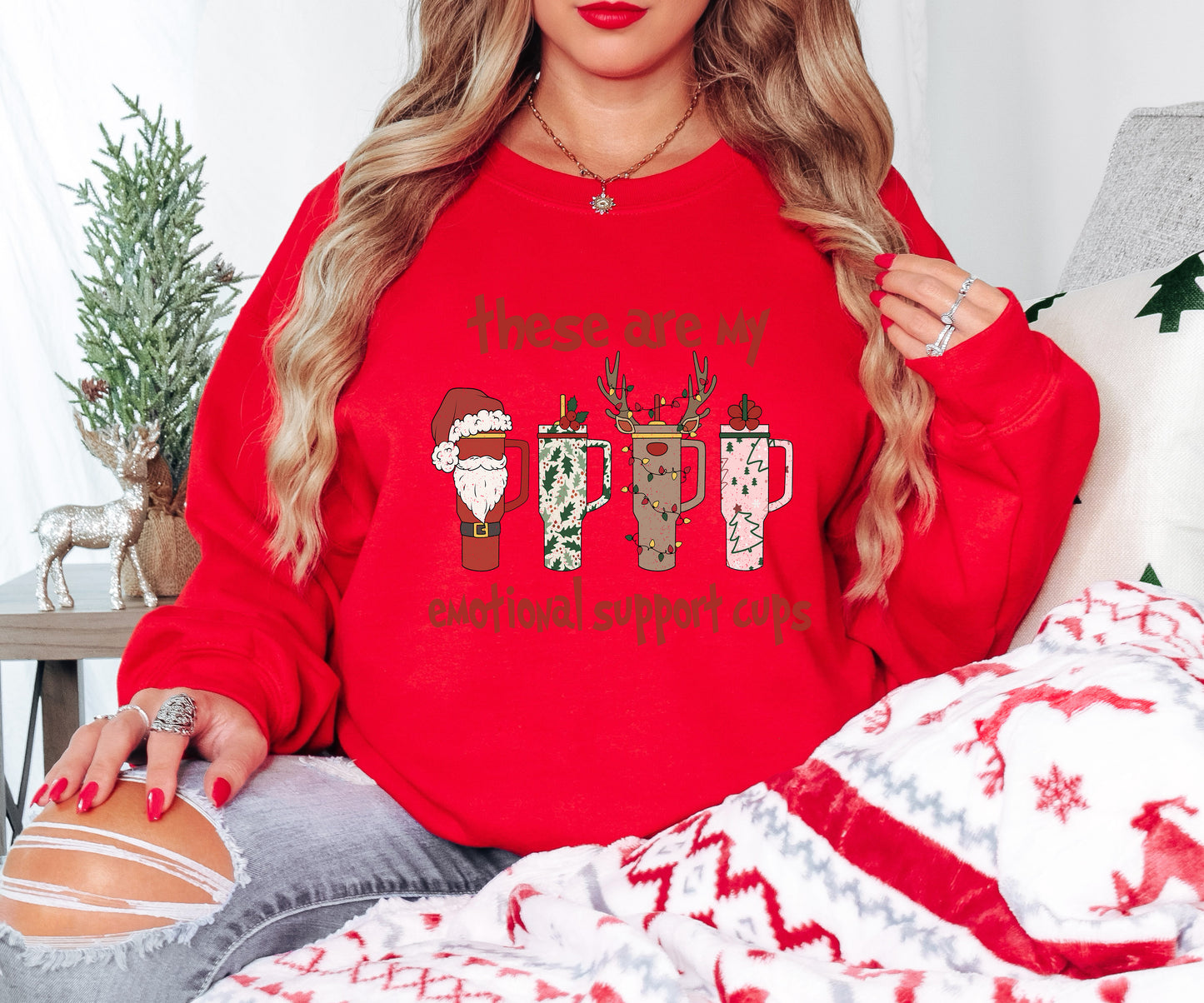 Support Cups Shirt Funny Xmas Tee Holiday Coffee Top Hoodie Sweatshirt Infant - Adult Sizes