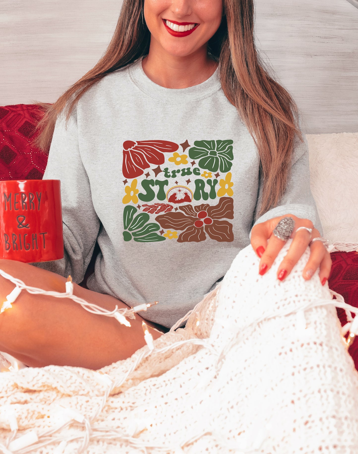 Christian Christmas Shirt – Nativity Star Tee “true STORY” – Hoodie, Sweatshirt, Youth Sizes Too