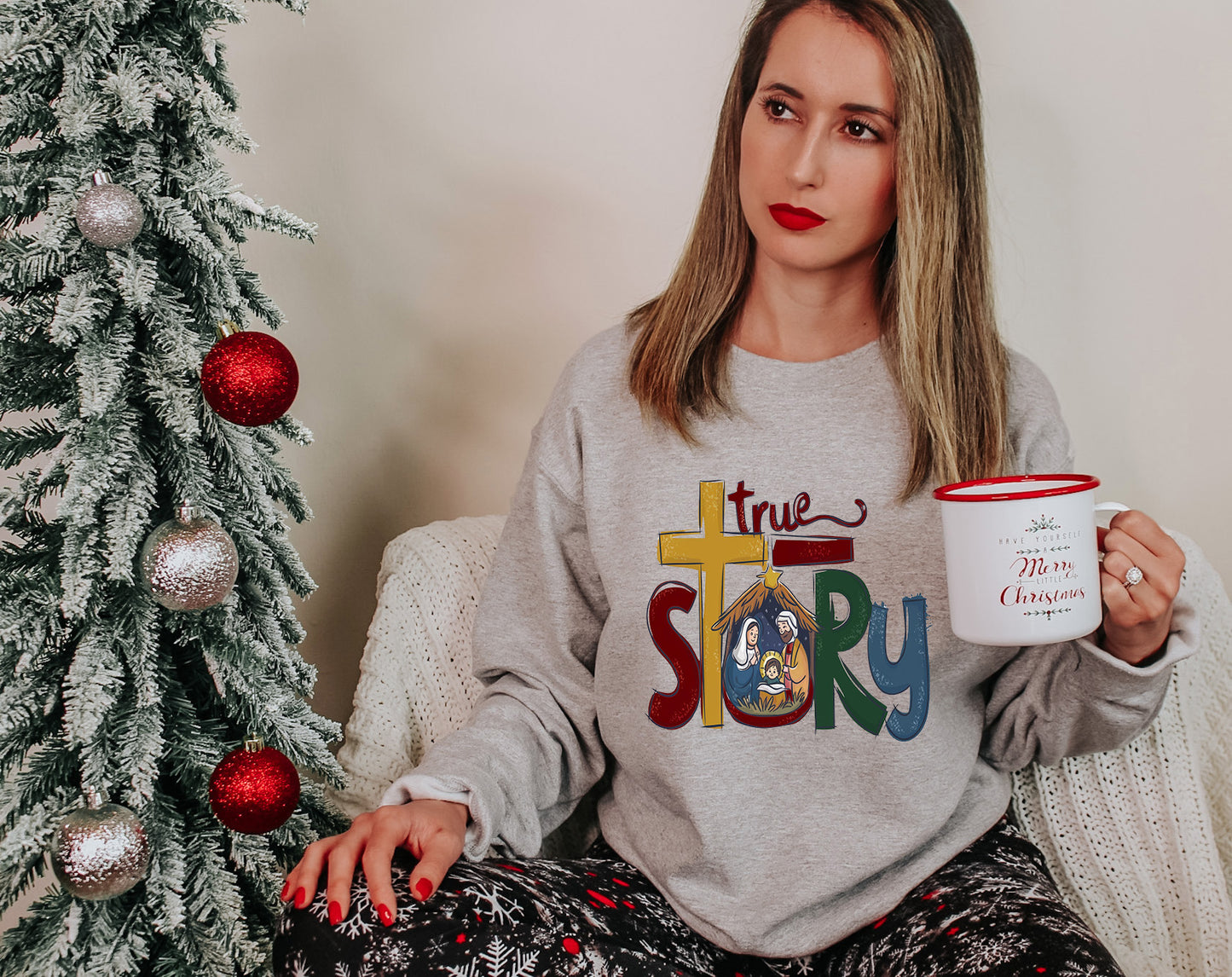 Christian Christmas Shirt – Nativity Holiday Tee “true STORY” – Hoodie, Sweatshirt, Youth Sizes Too
