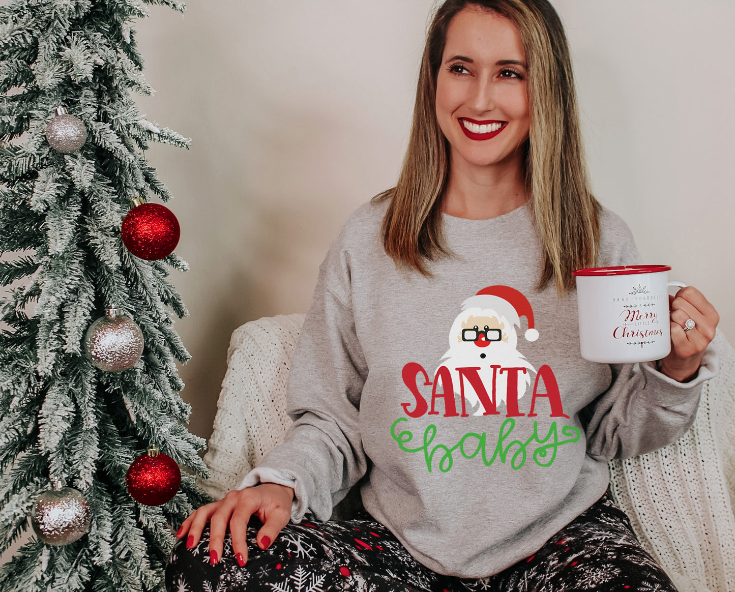 Santa Baby Shirt – Funny Christmas Tee with Surprised Santa – Hoodie, Sweatshirt, Youth Sizes Too