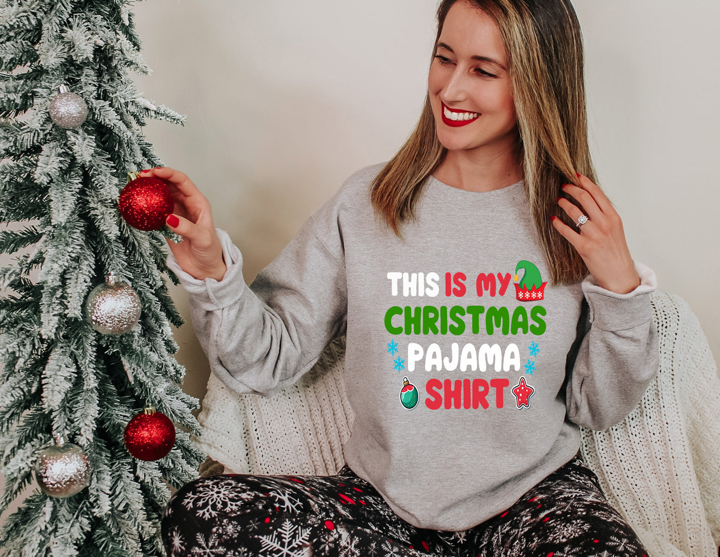 Funny Christmas Shirt – Holiday Statement Tee “This Is My Christmas Pajama Shirt” – Hoodie, Youth Sizes Too