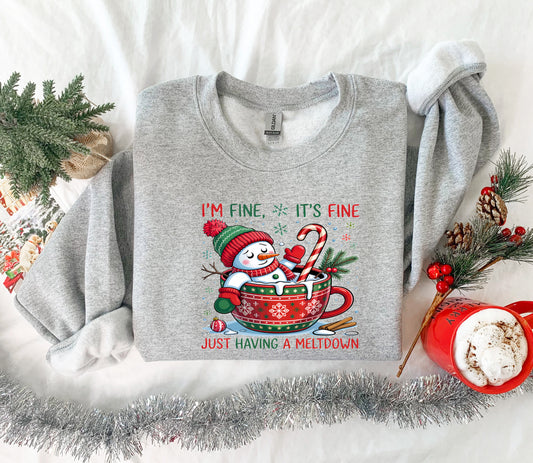 Snowman Meltdown Shirt – Funny Christmas Sweatshirt – Holiday Humor Gift – Cocoa Winter Sarcasm Tee (Copy)