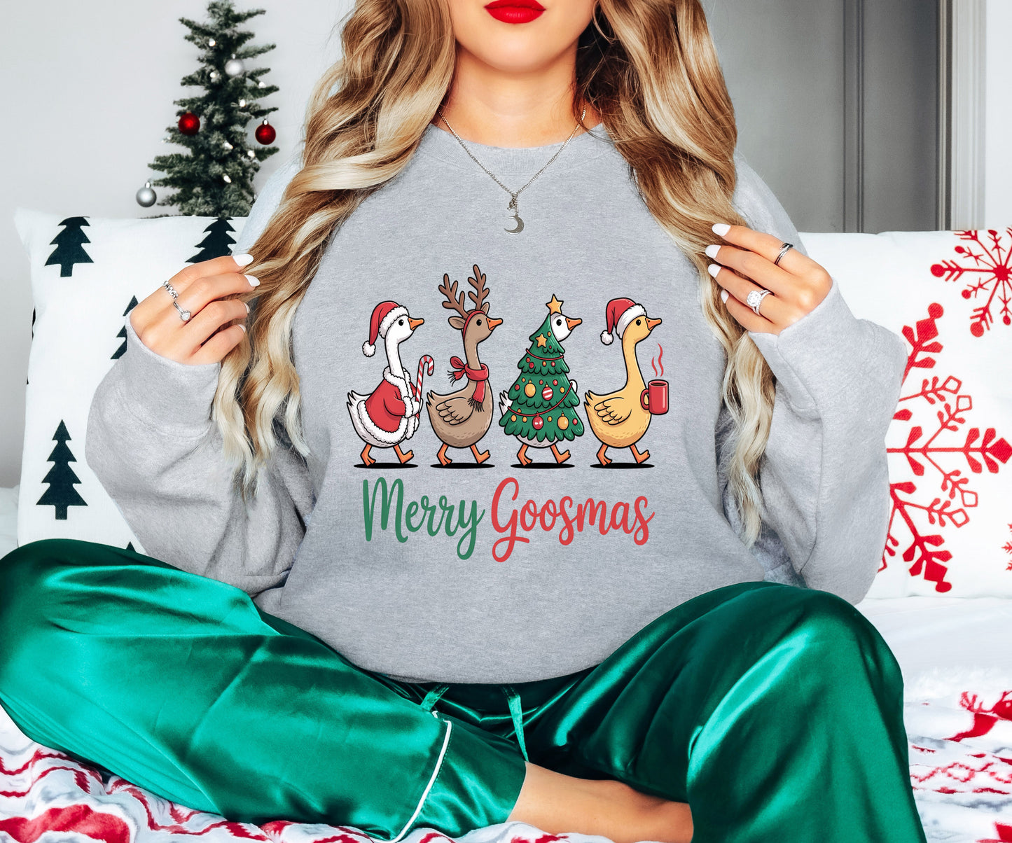 Merry Goosmas Shirt – Funny Christmas Goose Tee – Holiday Animal Sweatshirt, Hoodie, Infant, Adult Sizes