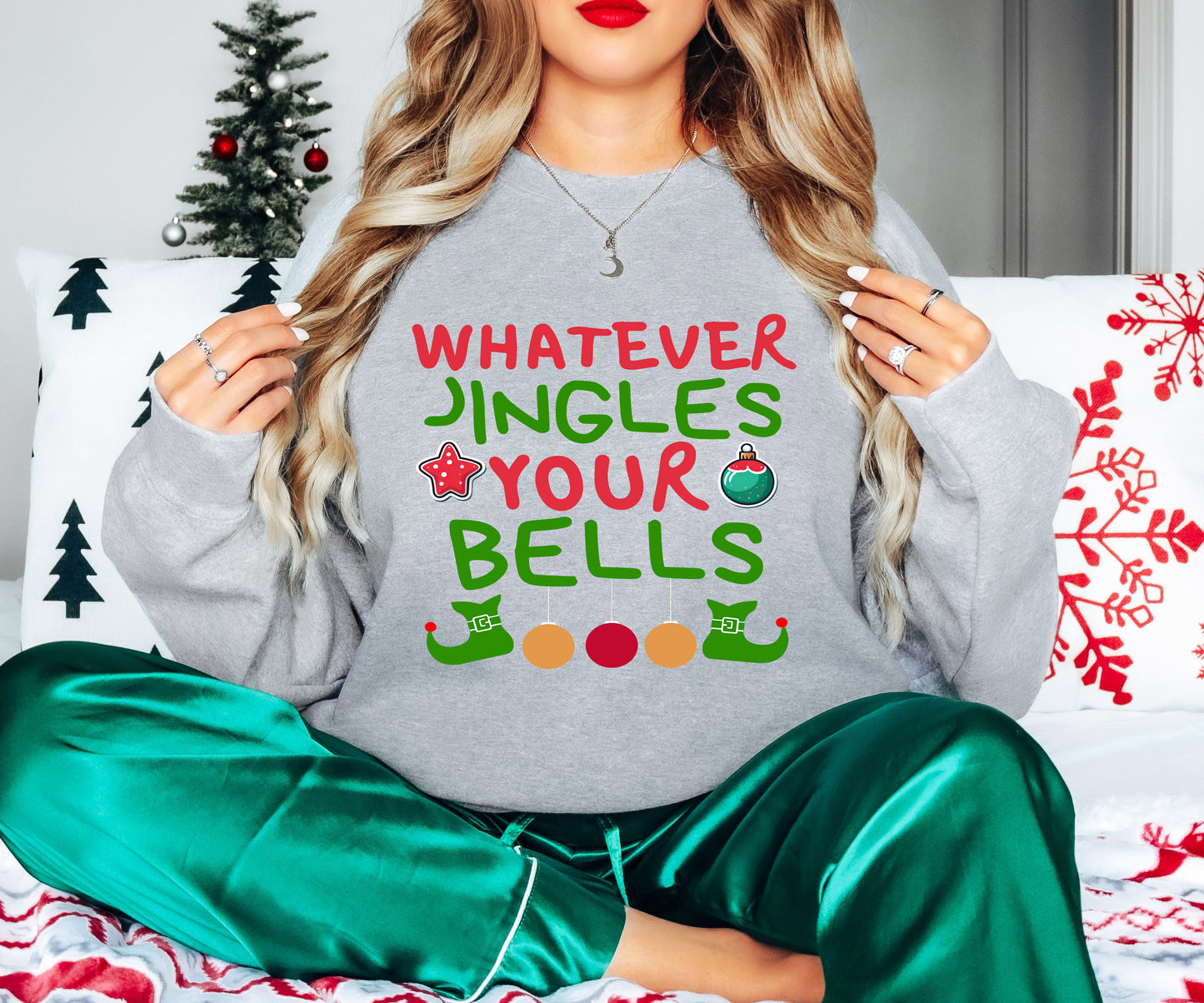 Funny Christmas Tee – Jingles Holiday Tee “Whatever Jingles Your Bells” – Hoodie, Youth Sizes Too