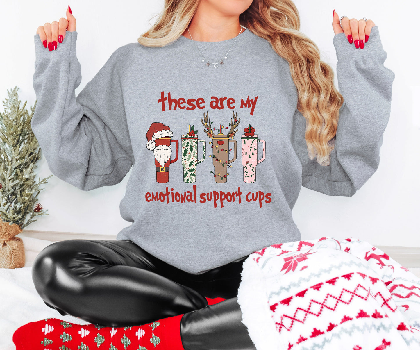 Support Cups Shirt Funny Xmas Tee Holiday Coffee Top Hoodie Sweatshirt Infant - Adult Sizes