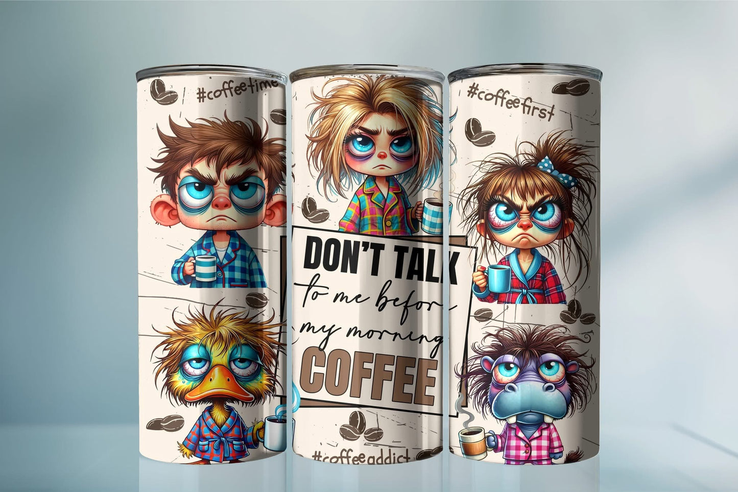 Sarcastic Coffee Tumbler - Funny Tumblers with Attitude, Don’t Talk People Mug for Office & Gifts