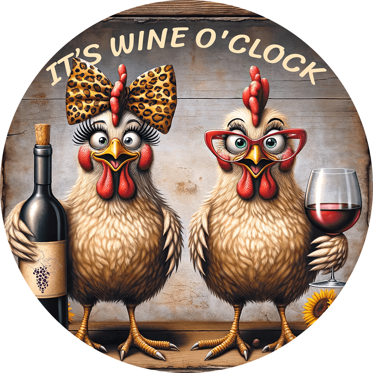 Cute Animals and Wine Car Coaster - Set of 2 - Many Designs to choose from!