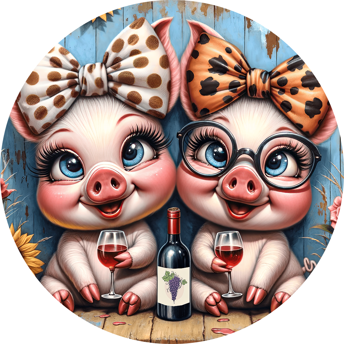 Cute Animals and Wine Car Coaster - Set of 2 - Many Designs to choose from!