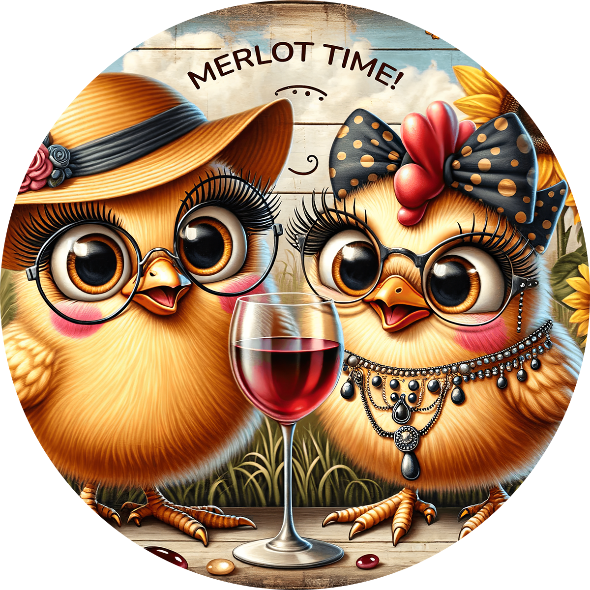 Cute Animals and Wine Car Coaster - Set of 2 - Many Designs to choose from!