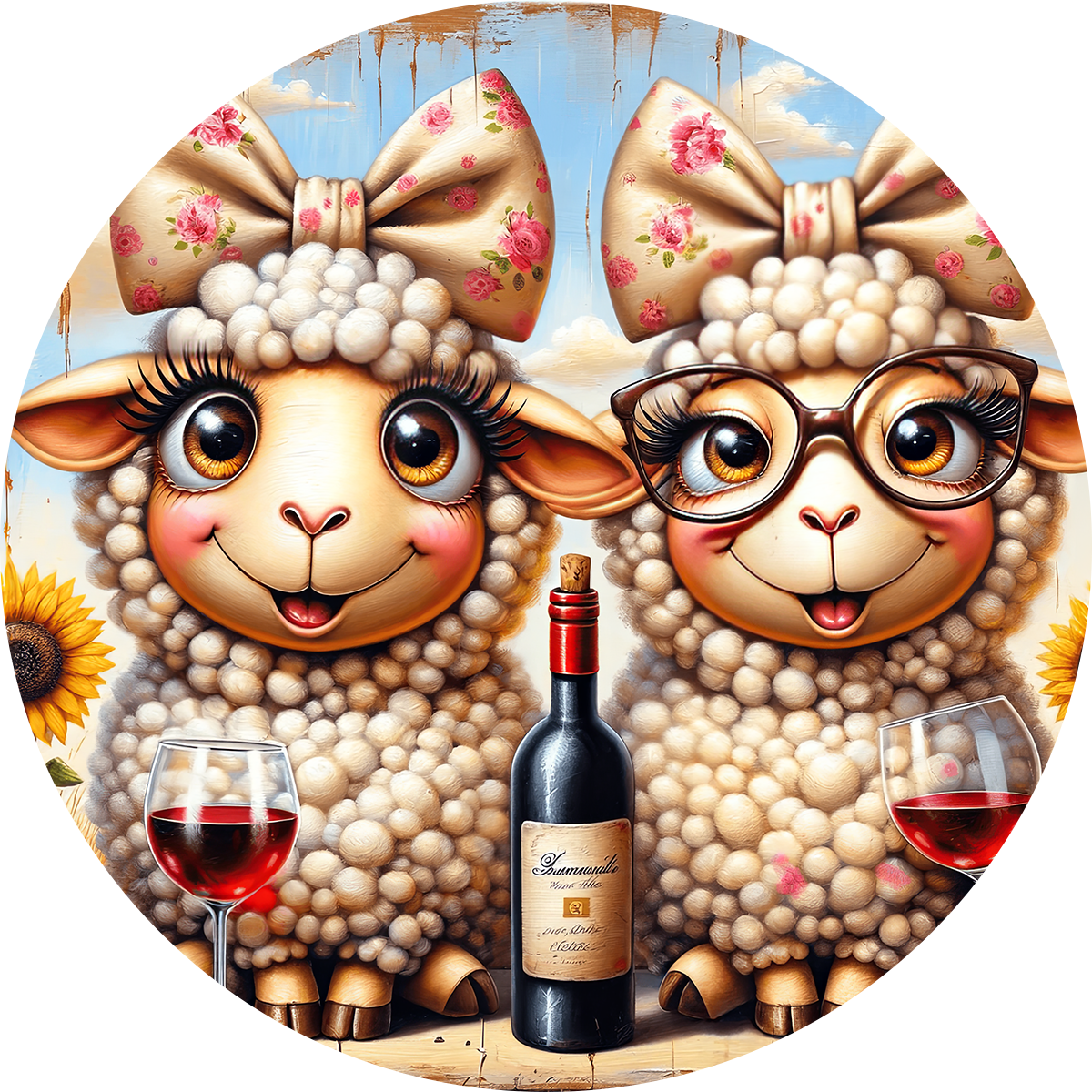 Cute Animals and Wine Car Coaster - Set of 2 - Many Designs to choose from!