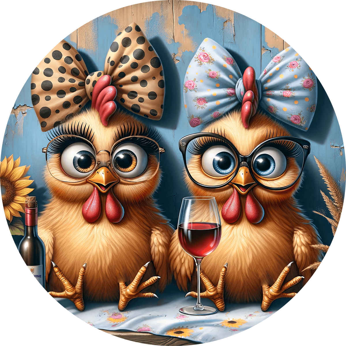 Cute Animals and Wine Car Coaster - Set of 2 - Many Designs to choose from!