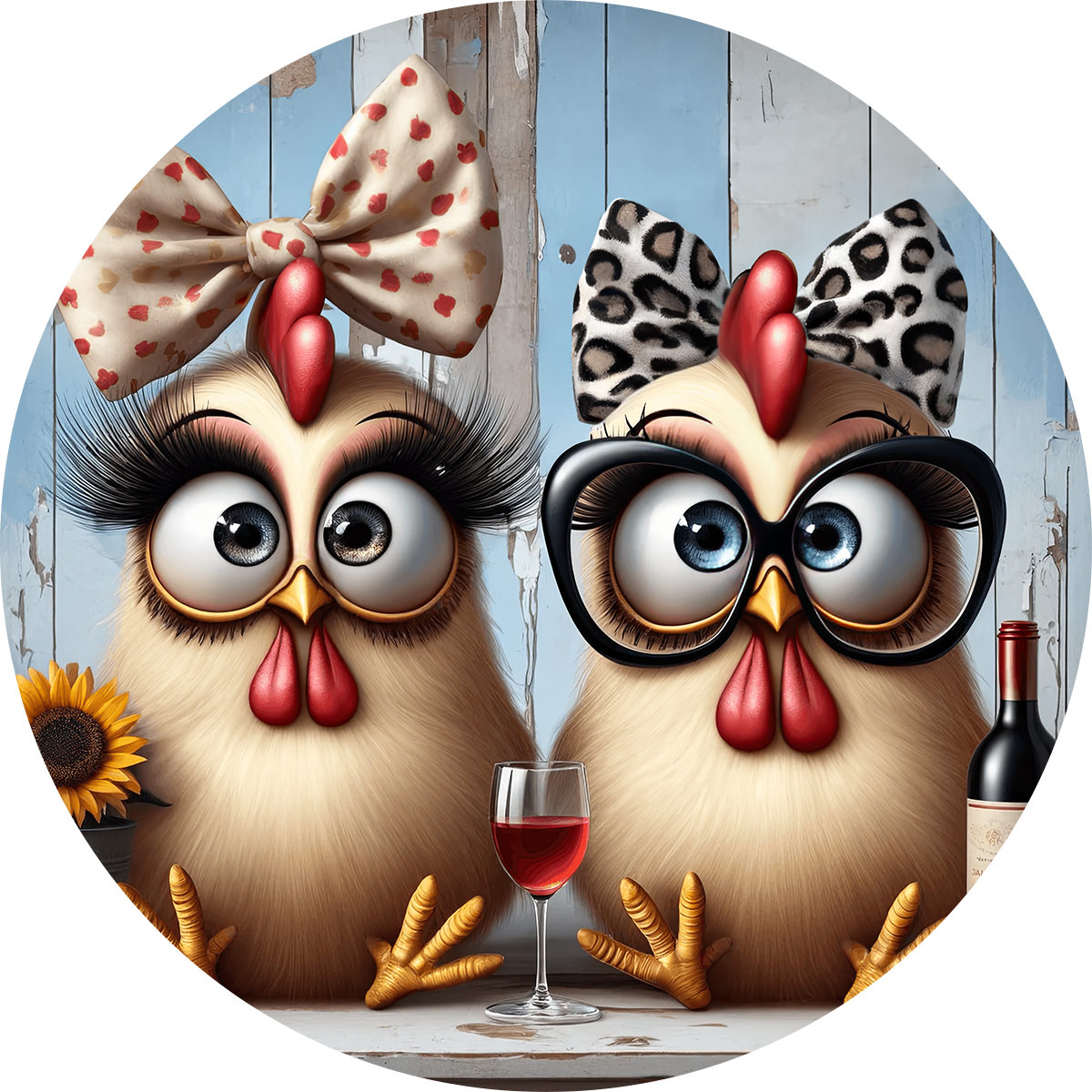 Cute Animals and Wine Car Coaster - Set of 2 - Many Designs to choose from!