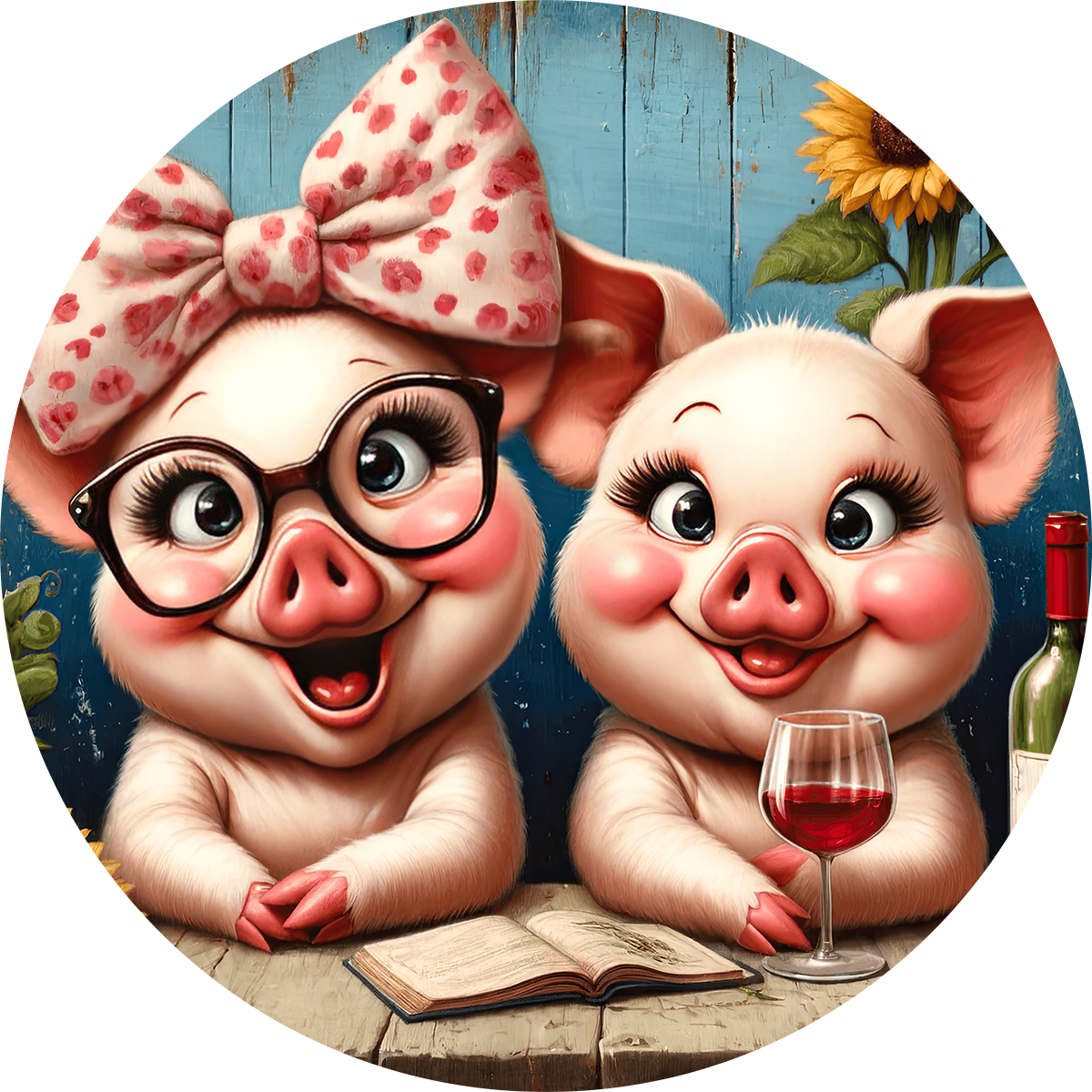 Cute Animals and Wine Car Coaster - Set of 2 - Many Designs to choose from!