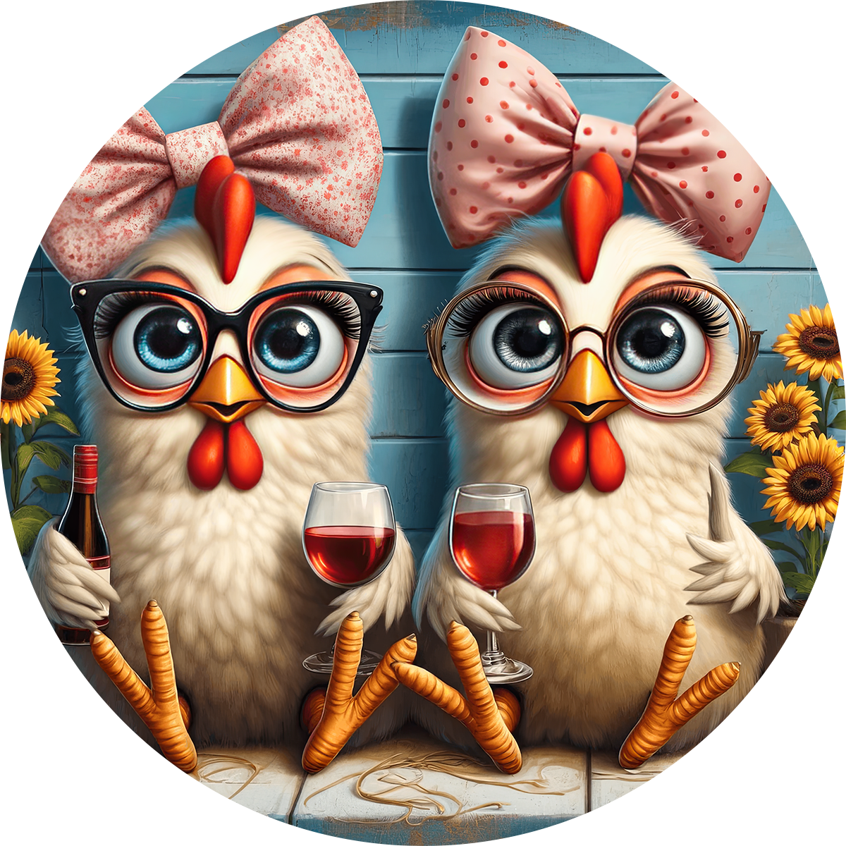 Cute Animals and Wine Car Coaster - Set of 2 - Many Designs to choose from!