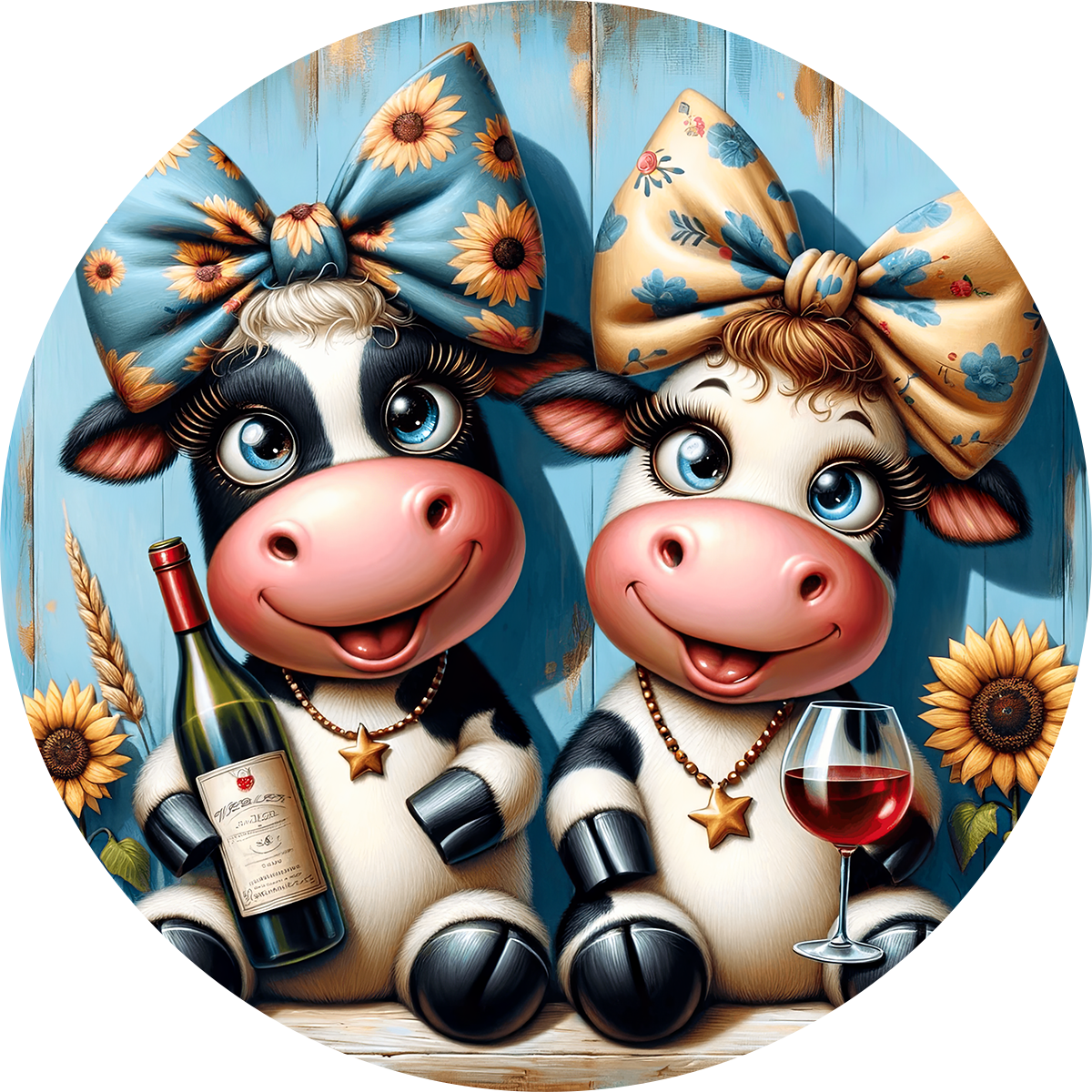 Cute Animals and Wine Car Coaster - Set of 2 - Many Designs to choose from!