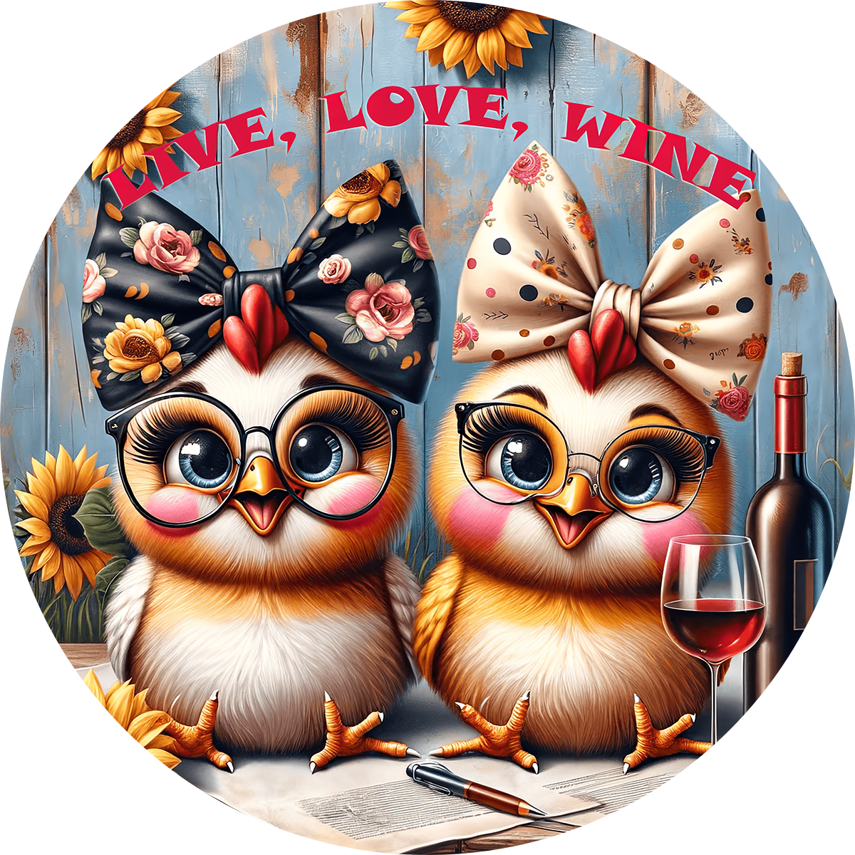 Cute Animals and Wine Car Coaster - Set of 2 - Many Designs to choose from!