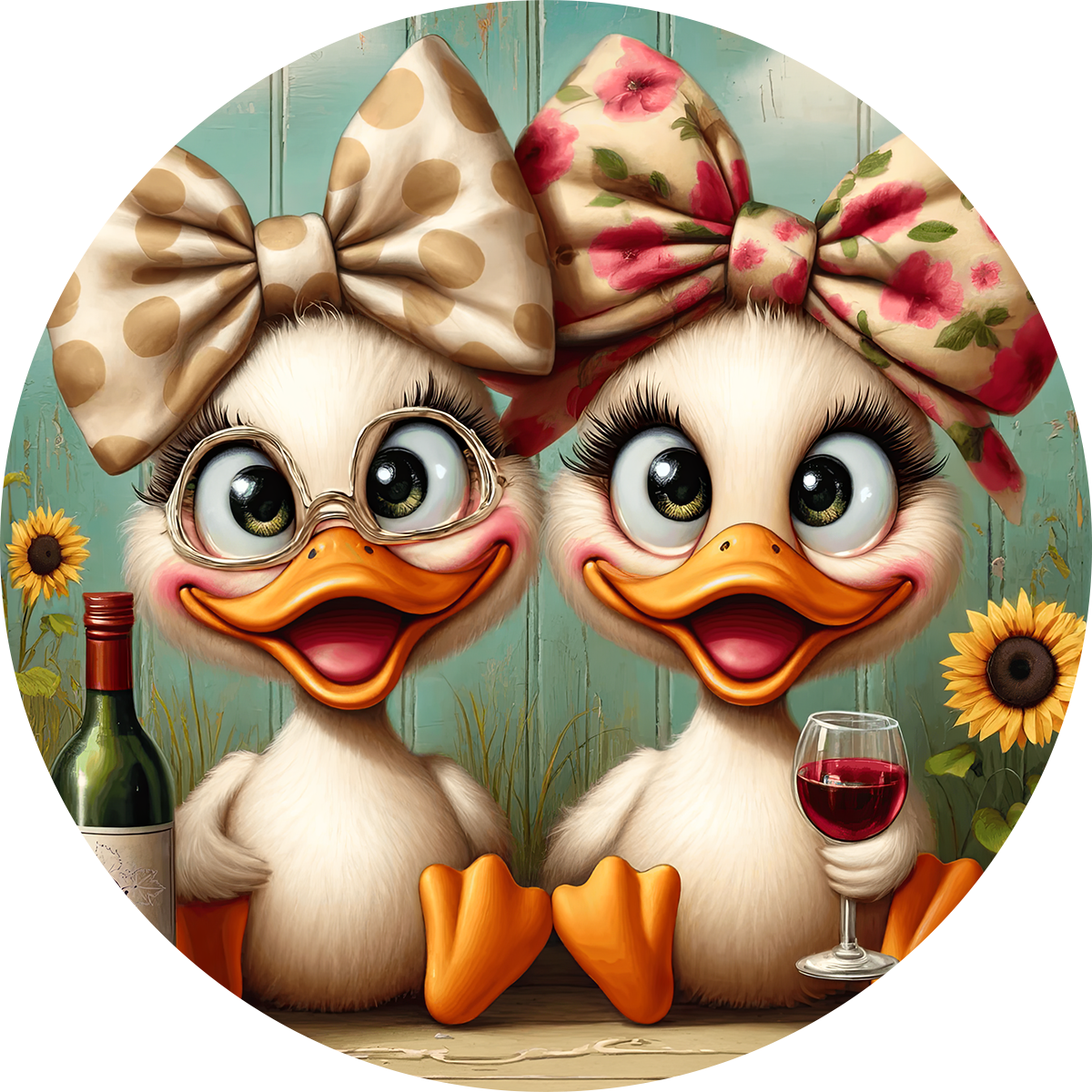 Cute Animals and Wine Car Coaster - Set of 2 - Many Designs to choose from!