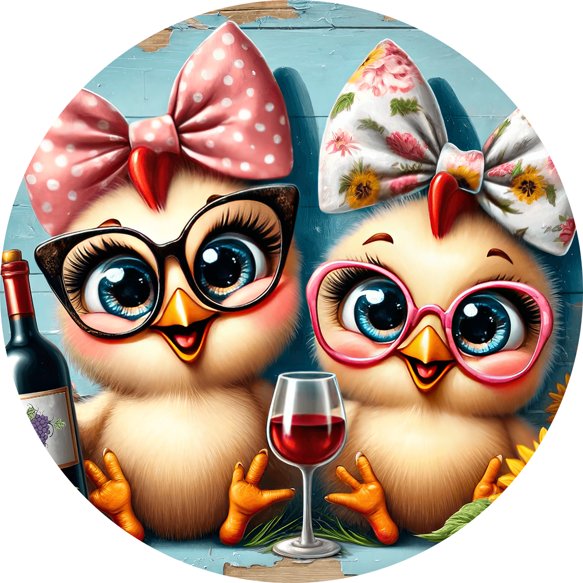Cute Animals and Wine Car Coaster - Set of 2 - Many Designs to choose from!