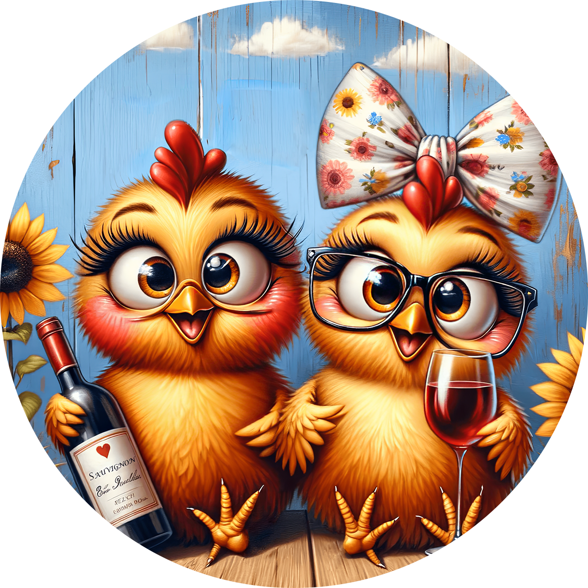 Cute Animals and Wine Car Coaster - Set of 2 - Many Designs to choose from!