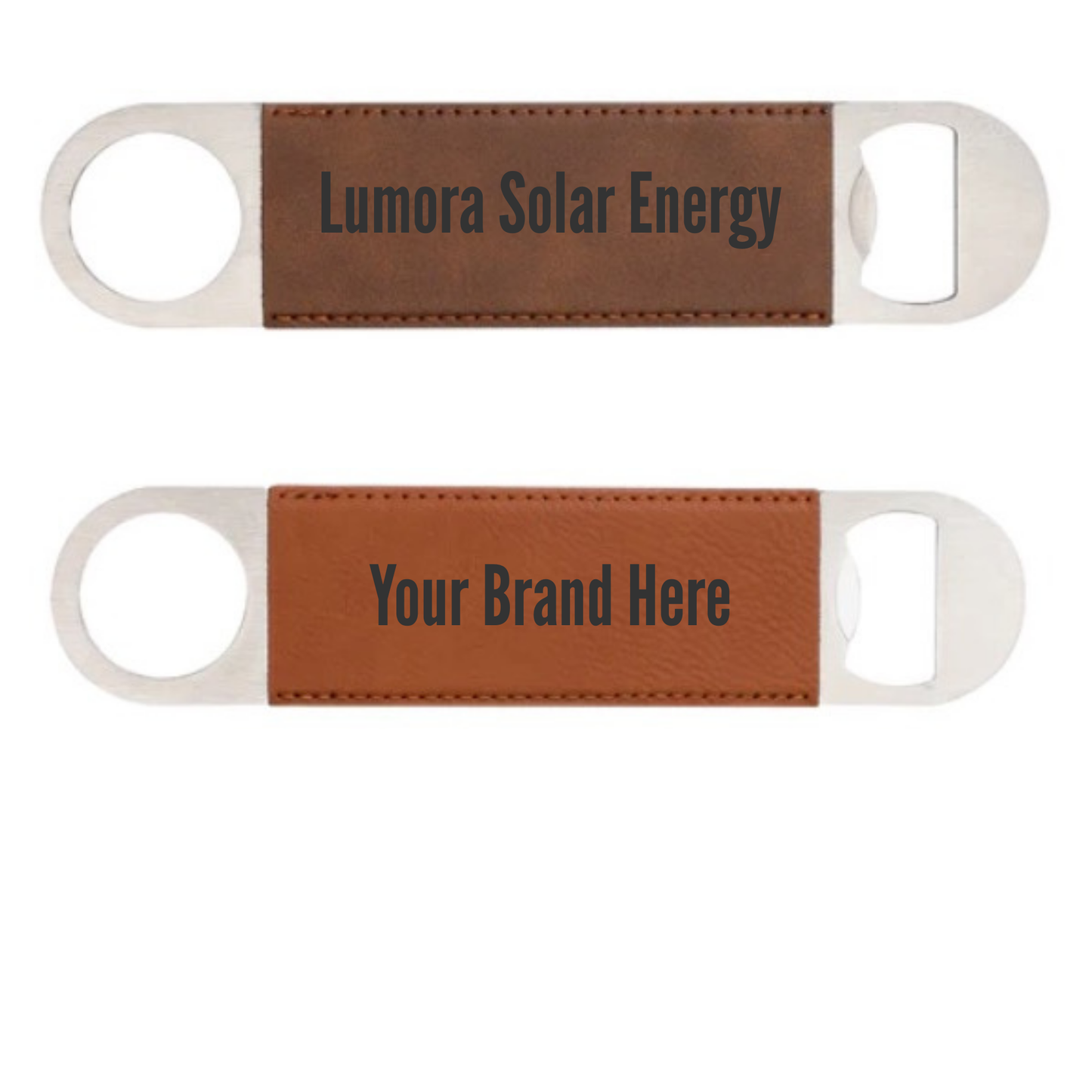 Branded Leather Bottle Opener | Unique Gift or Personalized for you | 1.6 x 7 Inches | 8 Pack