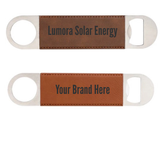 Branded Leather Bottle Opener | Unique Gift or Personalized for you | 1.6 x 7 Inches | 8 Pack