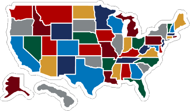 USA States Travel Map Decal for RV & Camper Windows