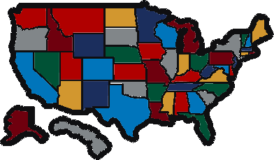 USA States Travel Map Decal for RV & Camper Windows