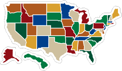 USA States Travel Map Decal for RV & Camper Windows