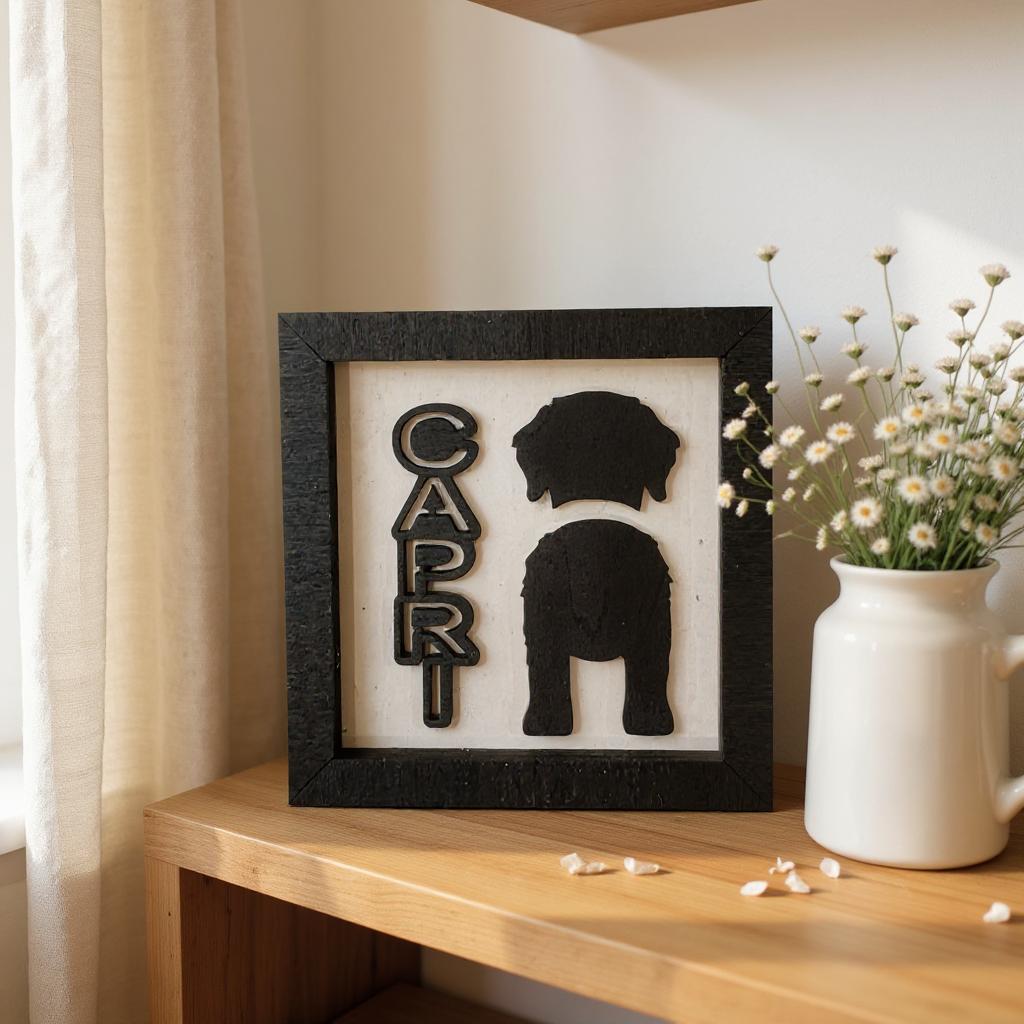 Dog Butt Sign, Personalized Dog Name and Dog Butt for Most Breeds, Dog Butt Art Keepsake, Unique Gift for Pet Lovers, Thoughtful Pet Loss Memorial