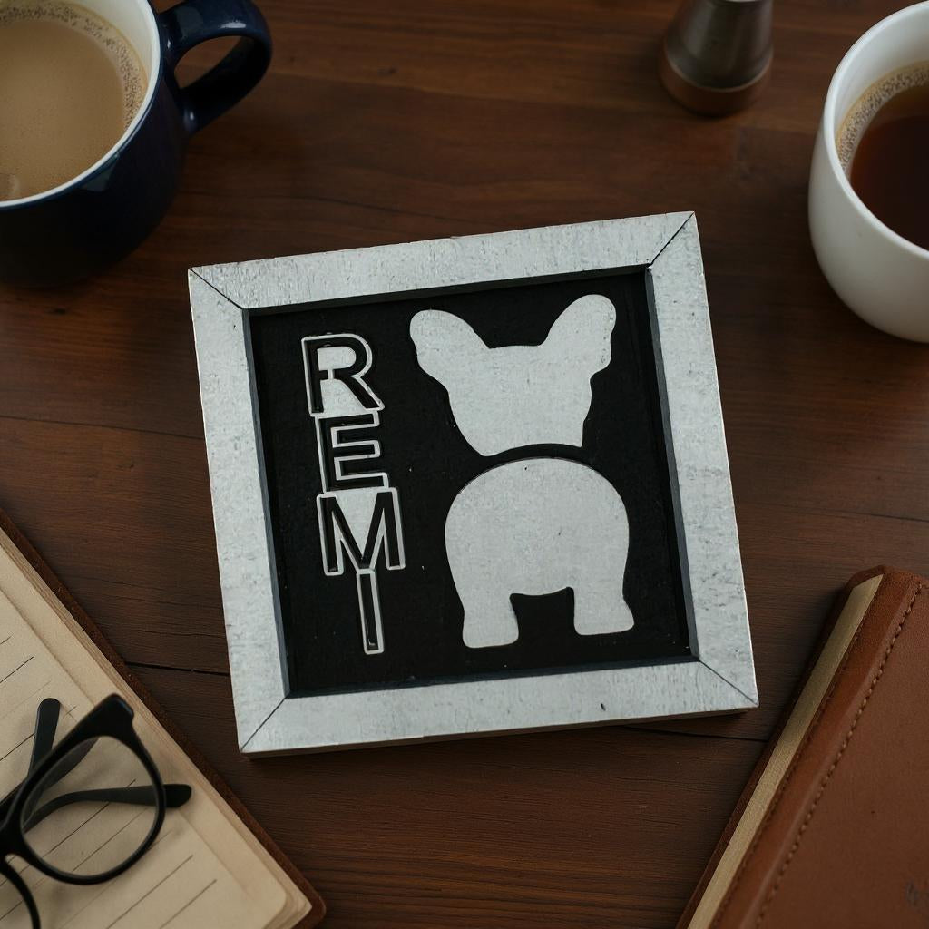 Dog Butt Sign, Personalized Dog Name and Dog Butt for Most Breeds, Dog Butt Art Keepsake, Unique Gift for Pet Lovers, Thoughtful Pet Loss Memorial