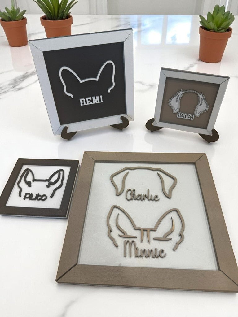 Dog Ear Sign, Personalized Dog Name and Ears for Most Breeds, Dog Ear Art Keepsake, Unique Gift for Pet Lovers, Thoughtful Pet Loss Memorial