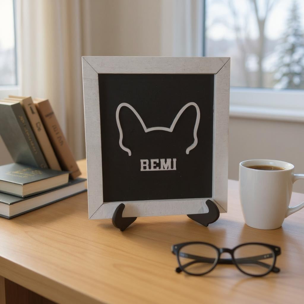 Dog Ear Sign, Personalized Dog Name and Ears for Most Breeds, Dog Ear Art Keepsake, Unique Gift for Pet Lovers, Thoughtful Pet Loss Memorial