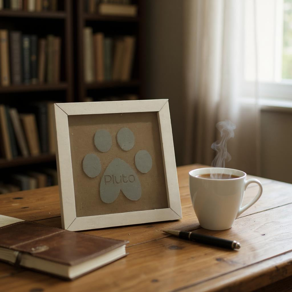 Dog Paw Print Sign, Personalized Dog Name inside Pawprint for Most Breeds, Dog Paw Print Art Keepsake, Unique Gift for Pet Lovers, Thoughtful Pet Loss Memorial