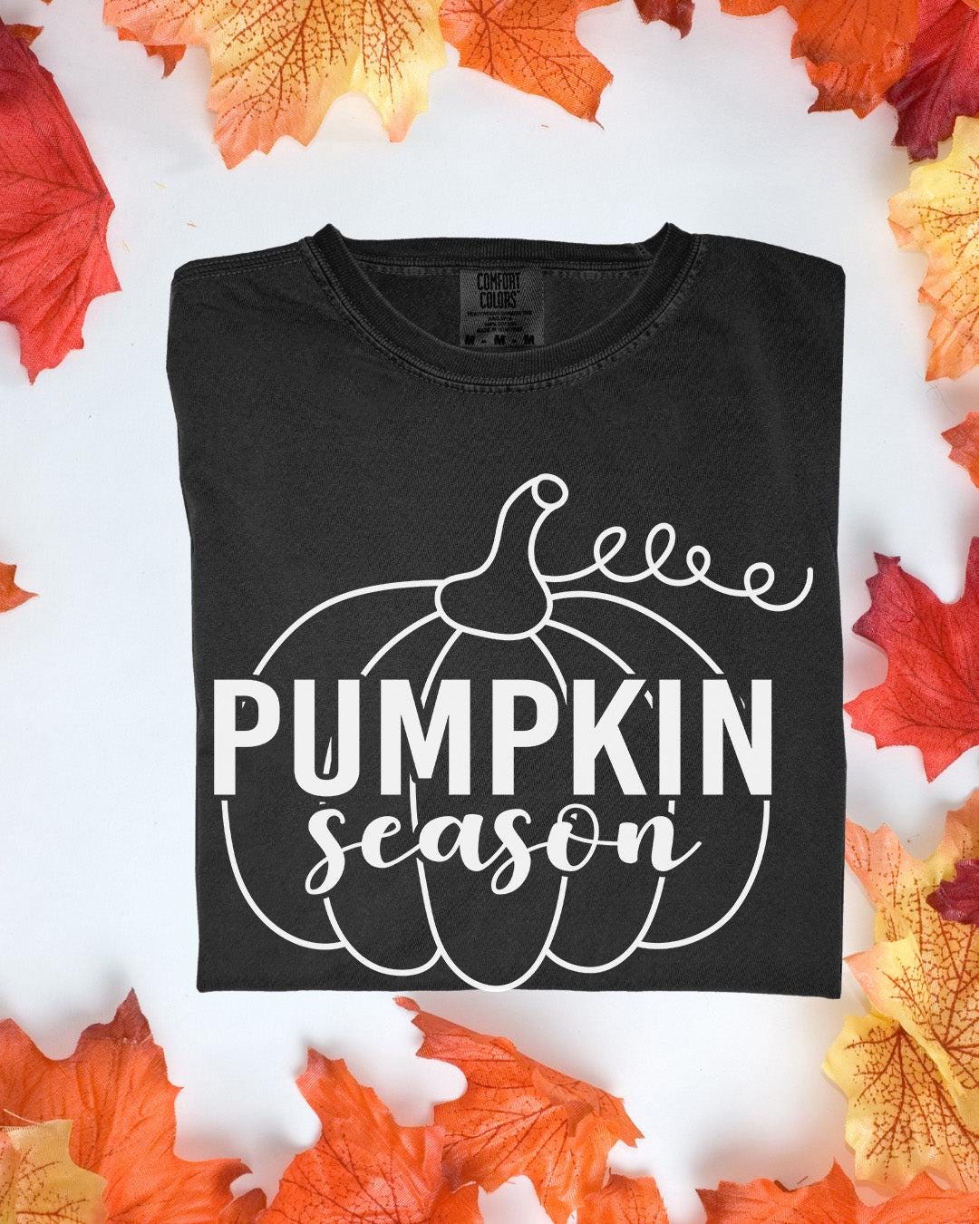 Pumpkin Season Comfort Colors Tee Autumn Graphic TShirt Cozy Fall Outfit Customizoo