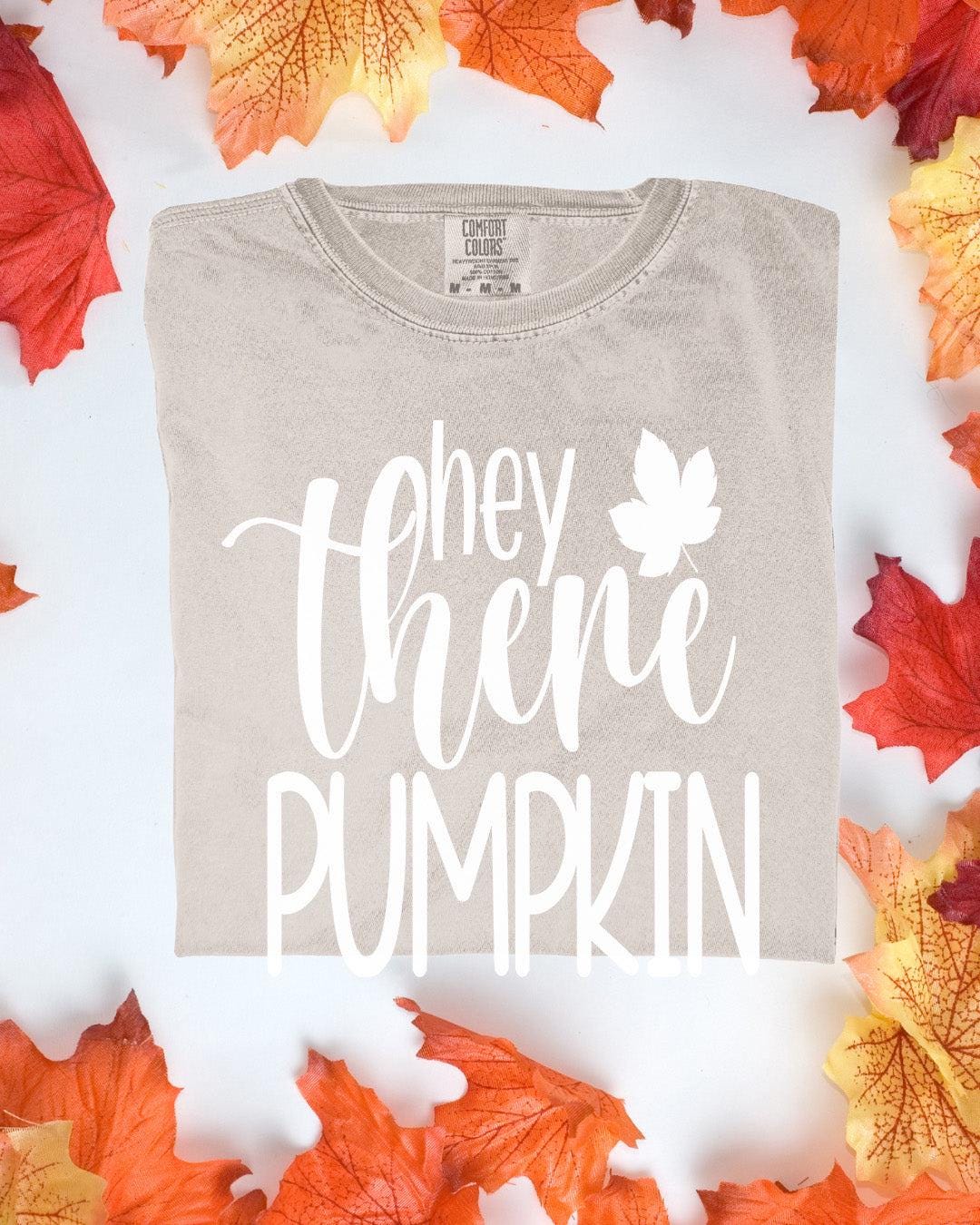 Hey There Pumpkin Comfort Colors Tee Autumn Graphic TShirt Cozy Fall Outfit Customizoo
